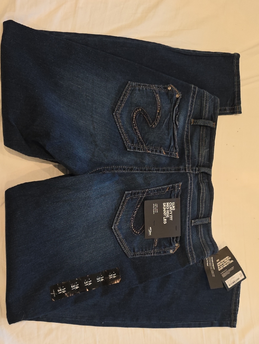 Silver Jeans Indigo Stretch Skinny Jeans - Dark Blue